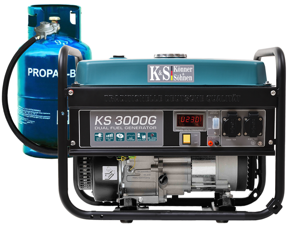 Generador híbrido de gas/gasolina KS 3000G