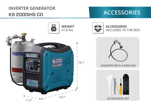 LPG/Gasoline inverter generator KS 2000iHS CO