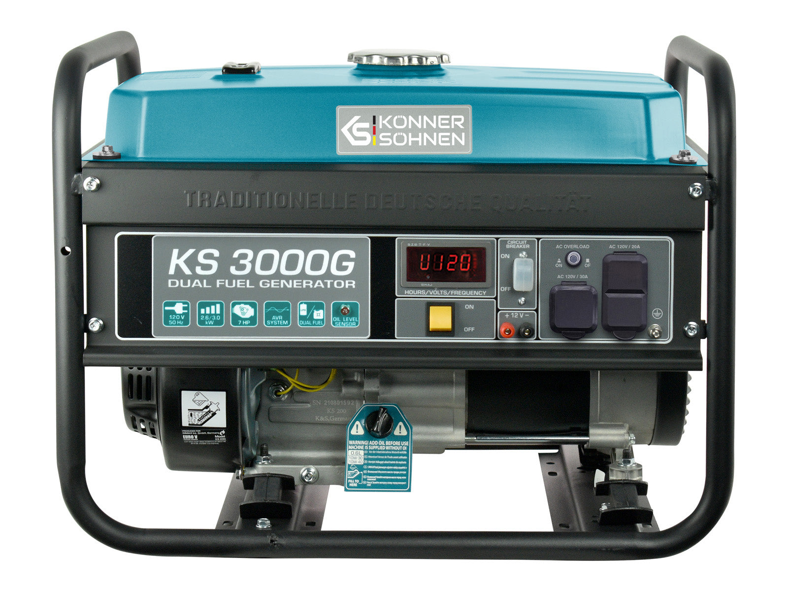 Generador híbrido de gas/gasolina KS 3000G
