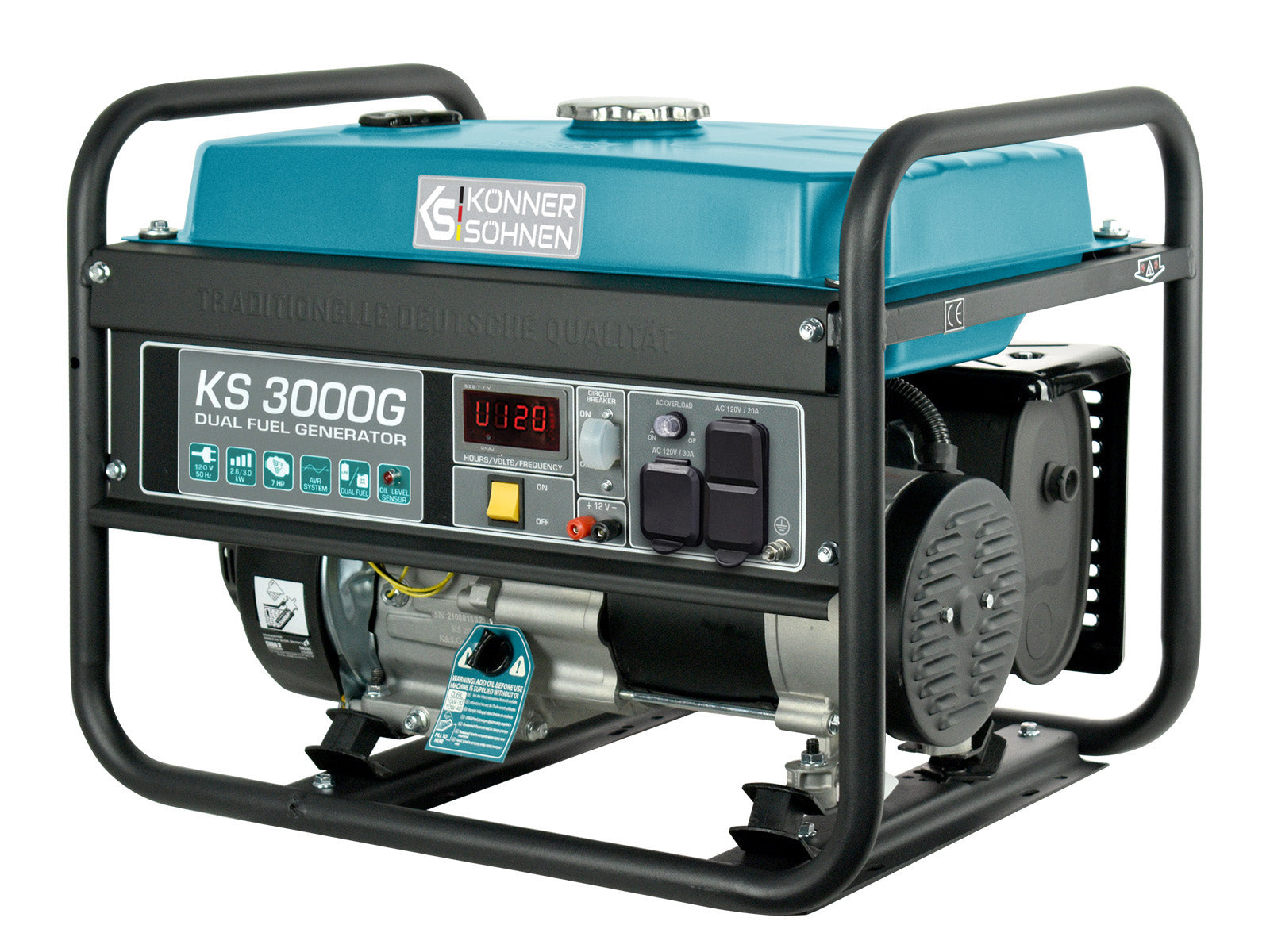 Generador híbrido de gas/gasolina KS 3000G