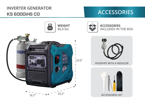 LPG/Gasoline inverter generator KS 6000iEHS CO