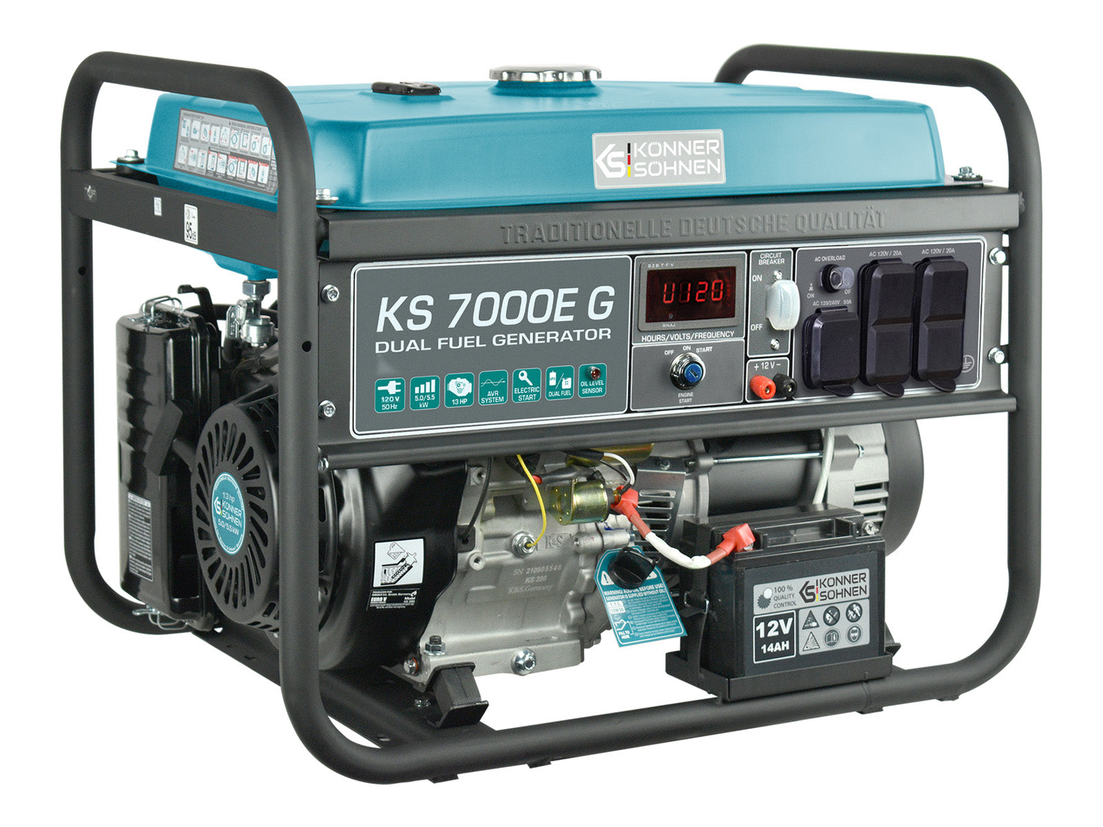 Generador híbrido de gas/gasolina KS 7000E G