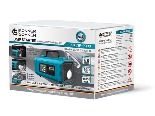 Jump starter with a battery-powered compressor KS JSP-2000